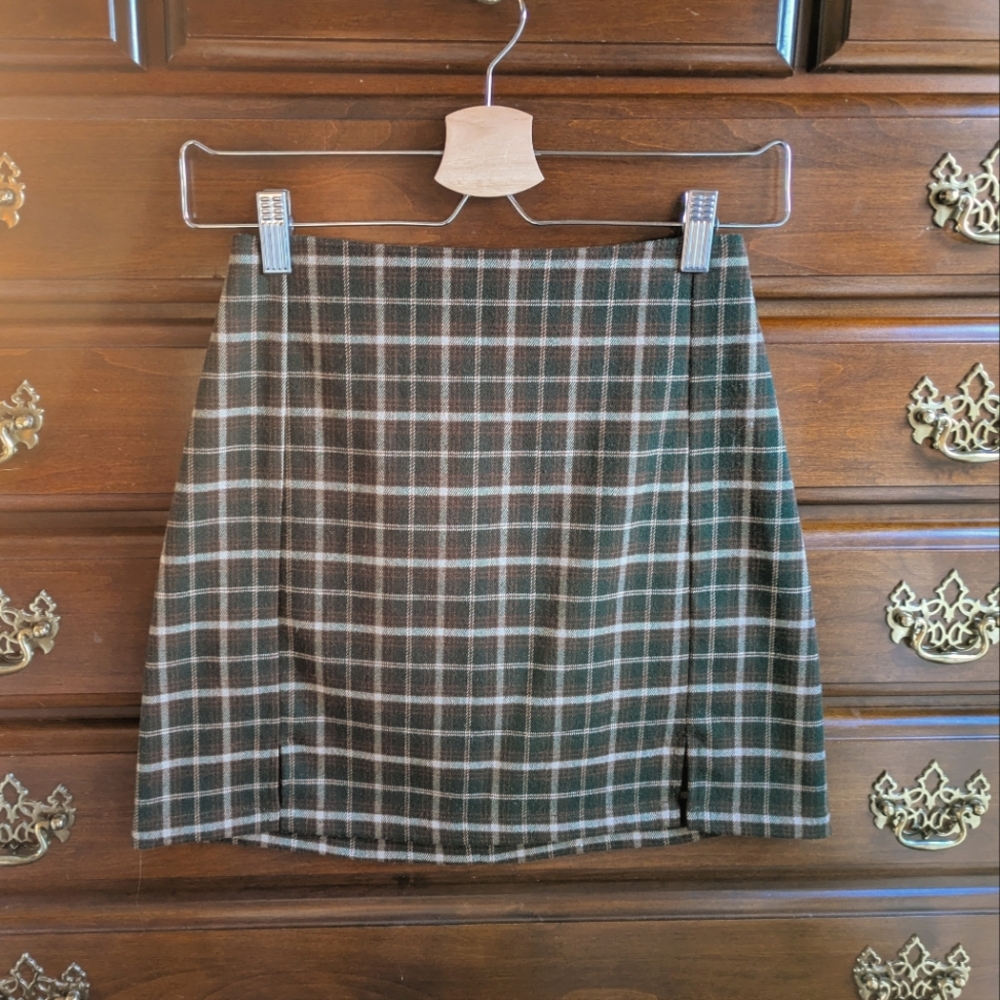 Plaid Brandy Melville mini pencil skirt